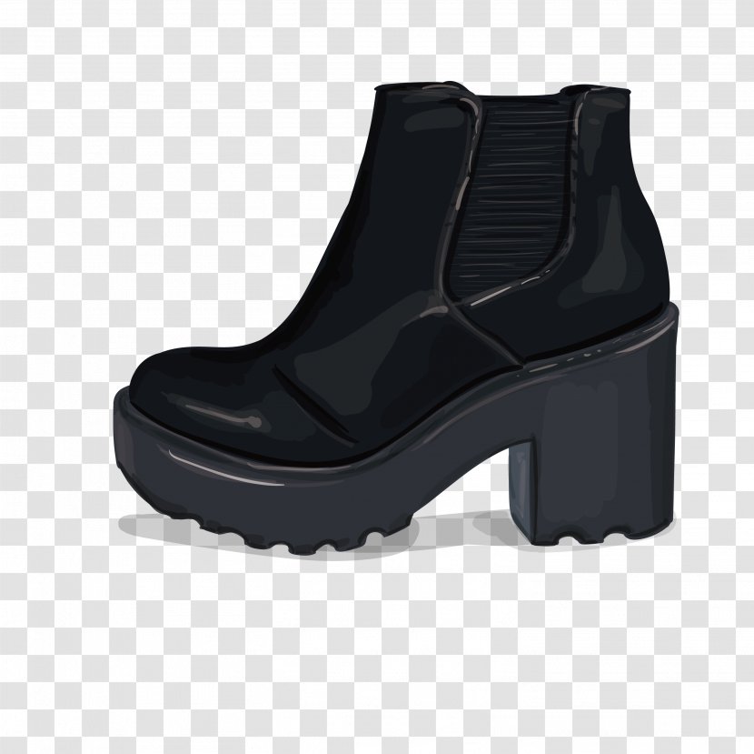 Boot High-heeled Footwear Shoe - Hightop - Black Boots Transparent PNG