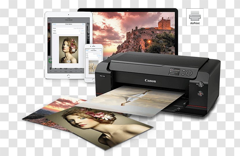 Inkjet Printing Canon Printer Imageprograf - Airprint Transparent PNG