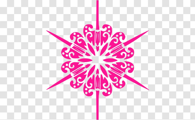 Snowflake #11 Clip Art - Pink - Personalized Transparent PNG