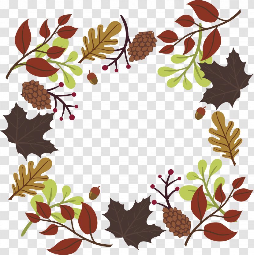 Autumn Deciduous Clip Art - Area - Leaves Decoration Box Transparent PNG