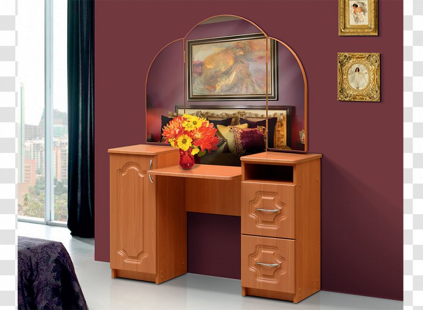 Table Drawer Furniture Lowboy Desk - Watercolor Transparent PNG