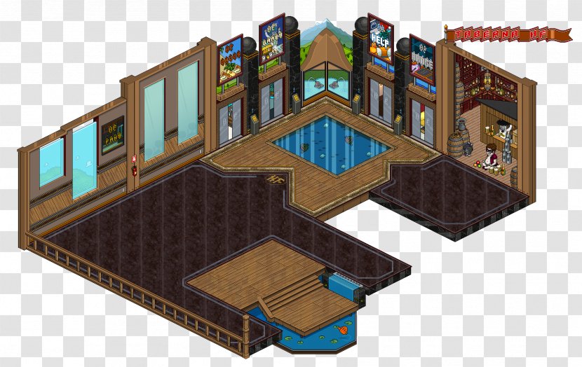 Habbo Room Game Bar Cafe - Home - Drawing Transparent PNG