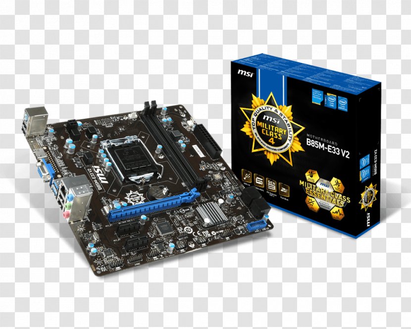 Intel Motherboard LGA 1150 MSI H81M-P33 CPU Socket - Network Interface Controller Transparent PNG