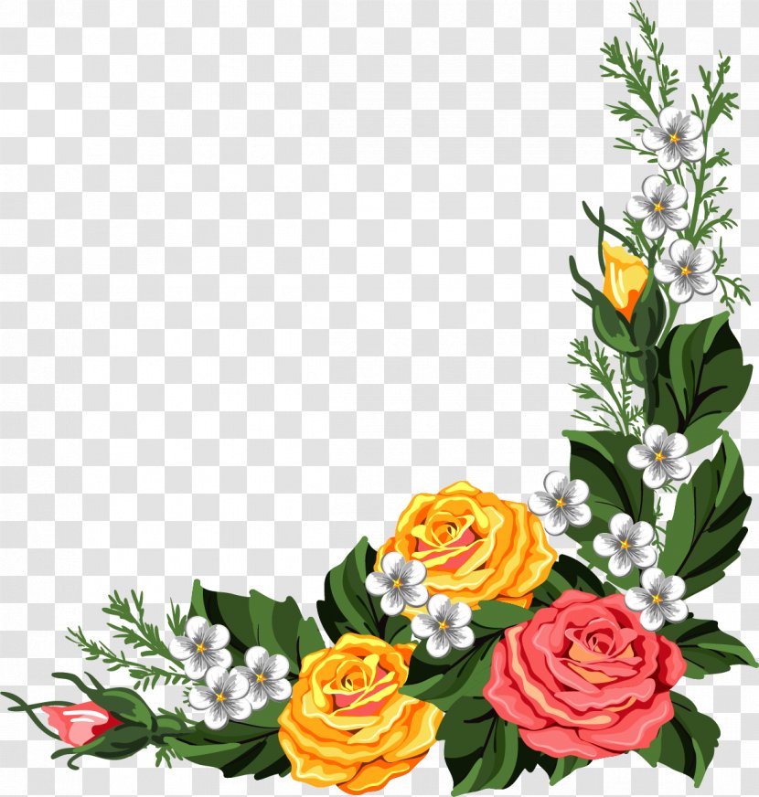 Borders And Frames Picture Flower Clip Art - Rose - Watercolor Roses Transparent PNG