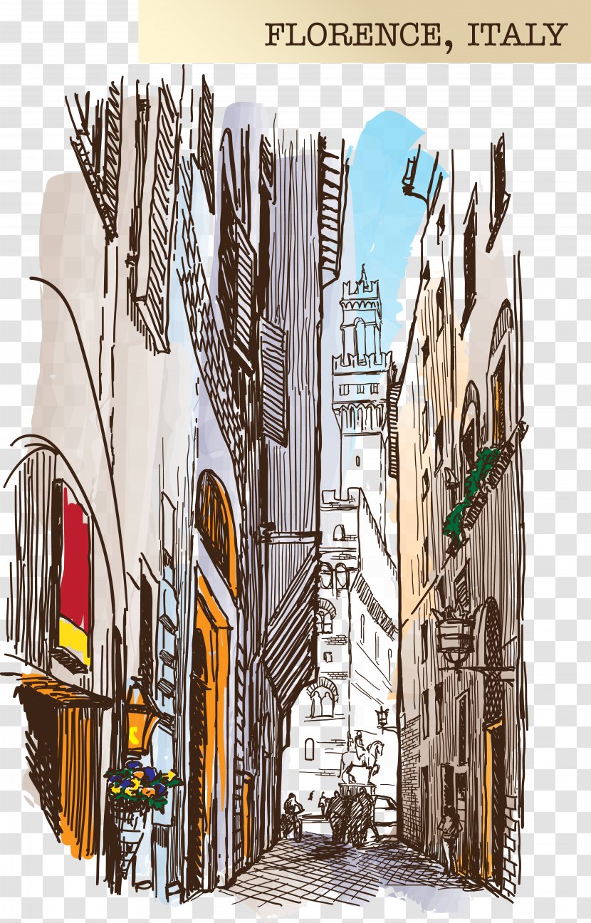 Drawing Painting Sketch - Work Of Art - Capital Florence, Italy Transparent PNG