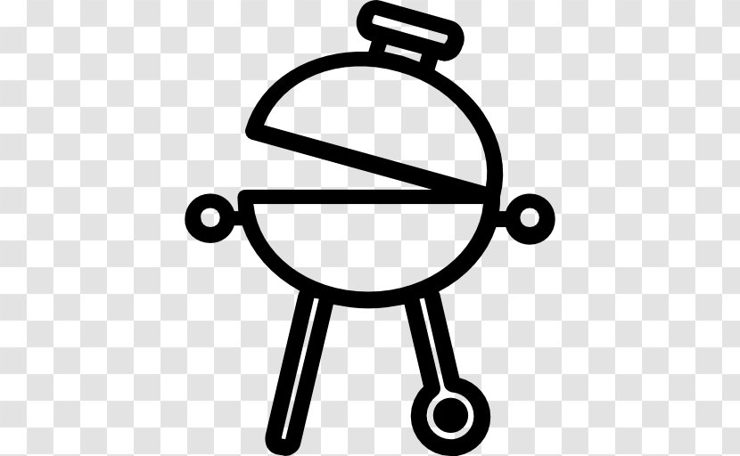 Barbecue Food Meat Grilling Cooking - Black And White Transparent PNG