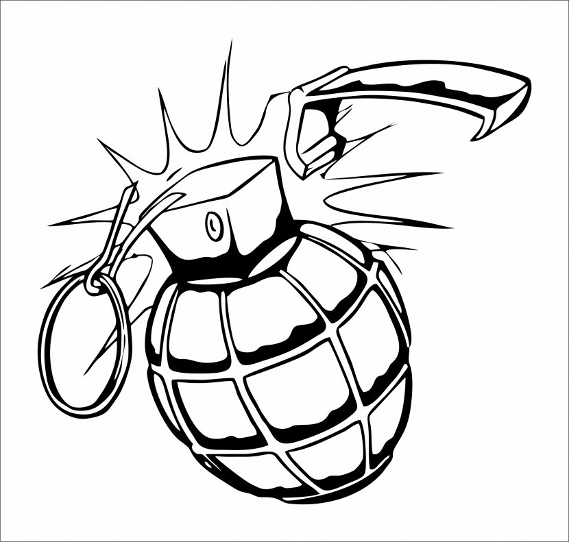 Tattoo Drawing Grenade Flash - Line Art Transparent PNG