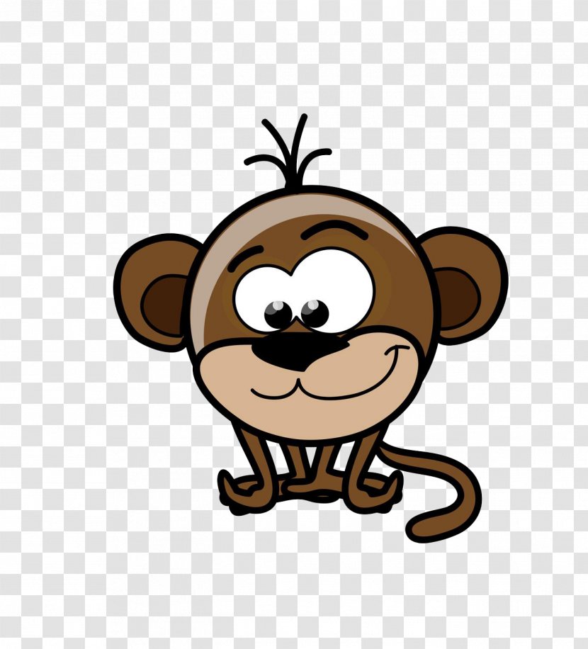 Cartoon Animal Illustration - Mammal - Squatting Monkeys Transparent PNG