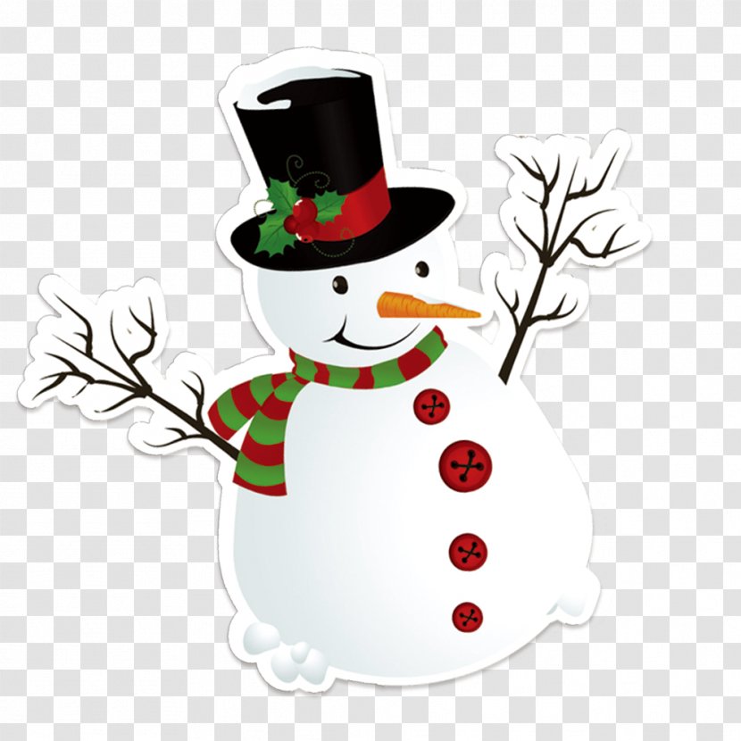 Drawing Snowman Illustration - Line Art - Christmas Transparent PNG