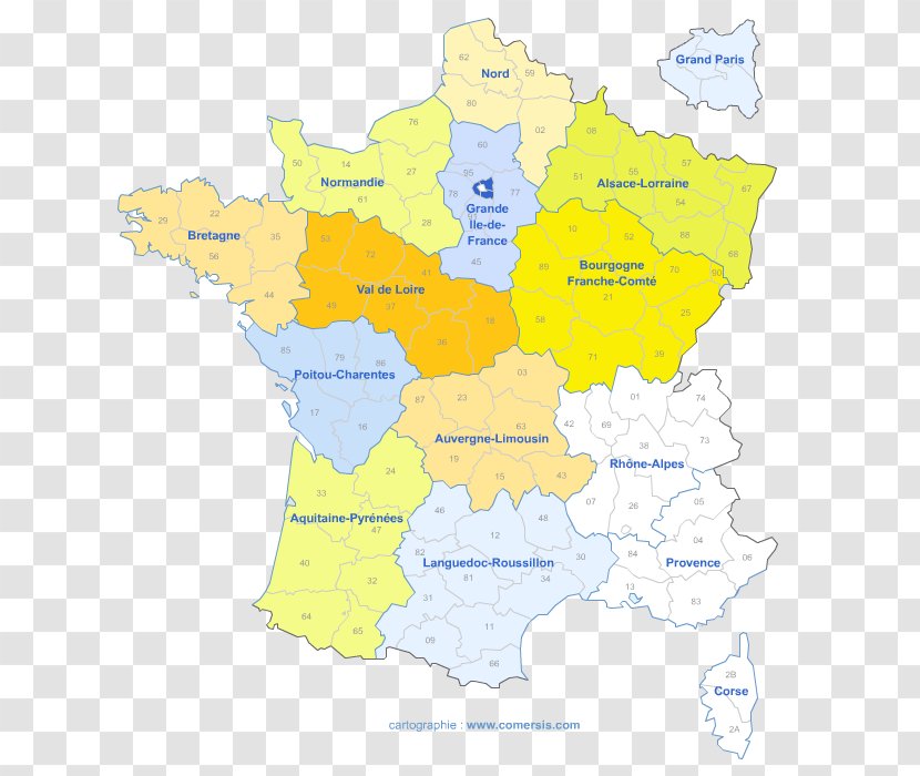 Regions Of France Ecoregion Map - Border Transparent PNG