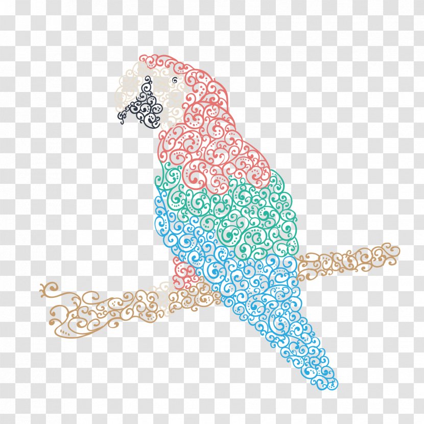Bird True Parrot Euclidean Vector Amazon Drawing - Space - Ornamental Material Transparent PNG