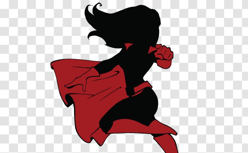 Silhouette Superhero - Watercolor Transparent PNG