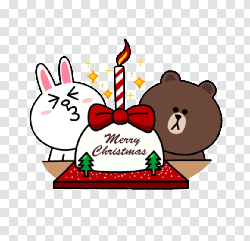Line Friends Birthday Christmas Sticker Clip Art - Ornament Transparent PNG