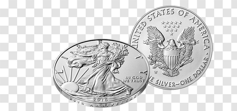 Coin American Silver Eagle Burnishing White - Walking Liberty Half Dollar Transparent PNG