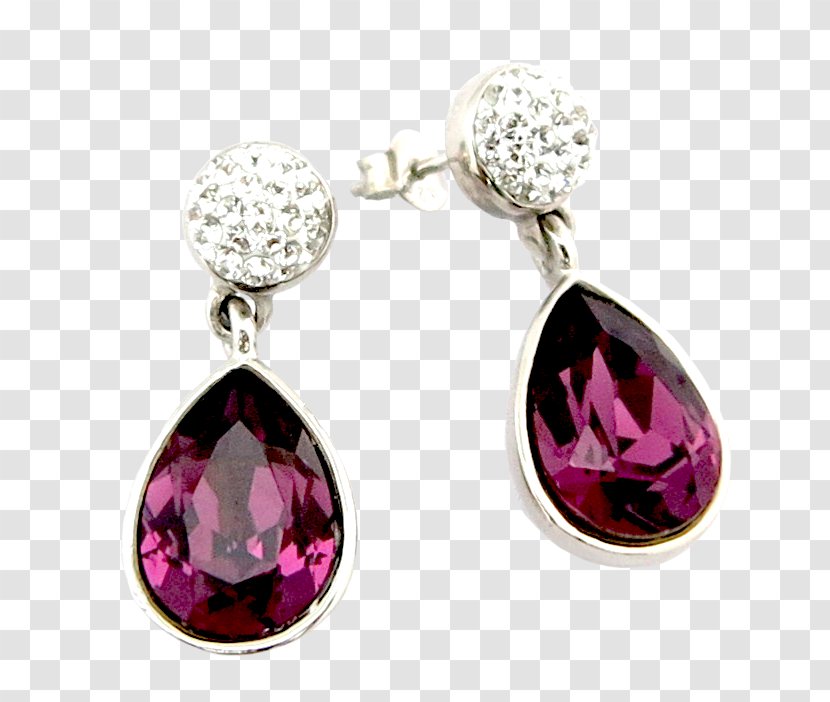 Earring Ruby Silver Jewellery Swarovski AG Transparent PNG