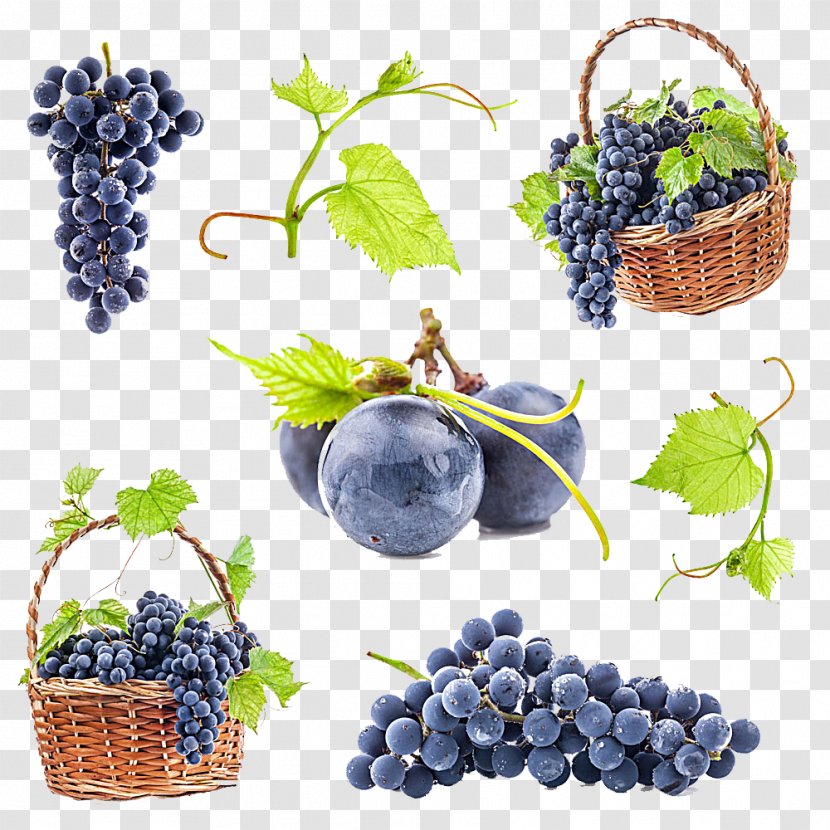 Cabernet Sauvignon Wine Grape Vine Fruit - Bilberry - Basket Transparent PNG
