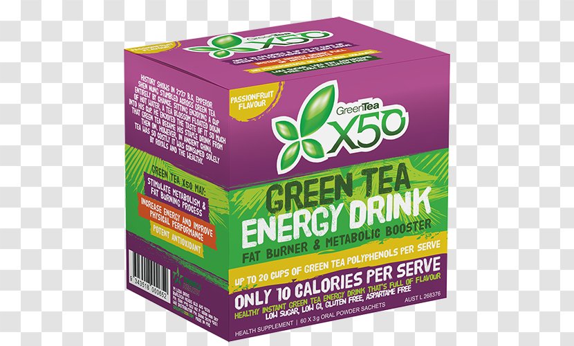 Green Tea Energy Drink Dietary Supplement Health Shake - Passion Fruits Transparent PNG