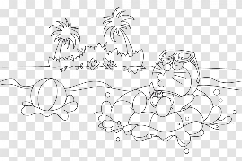 Coloring Book Line Art Video Game - Text - Doraemon The Movie Nobita's Treasure Island Transparent PNG