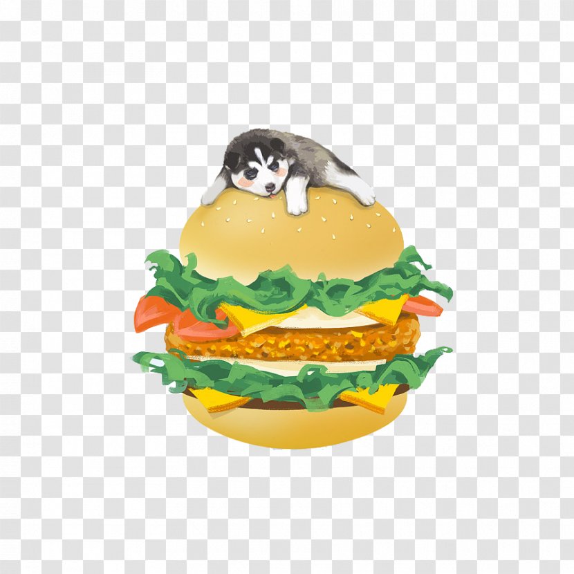 Siberian Husky Hamburger Cartoon - Hamburg Transparent PNG