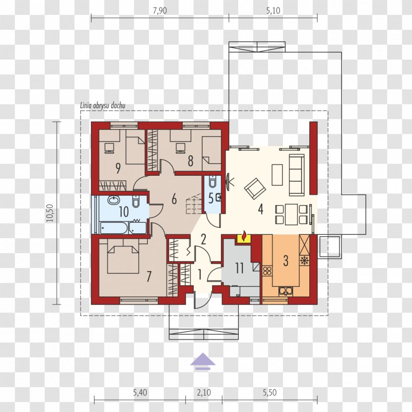 House Projekt Room Terrace Gable Roof - Media - Plots Transparent PNG