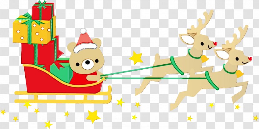 Cartoon Christmas Deer Eve Transparent PNG