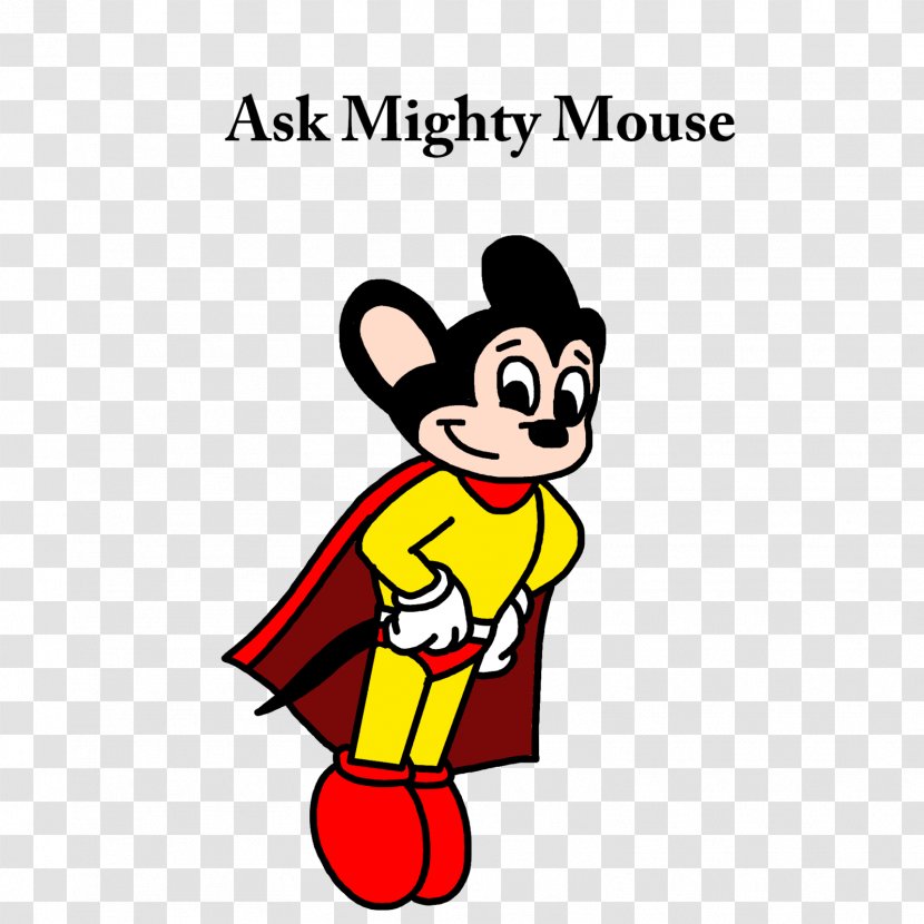 Mighty Mouse Cartoon Line Art Clip - Yellow - Popeye Transparent PNG