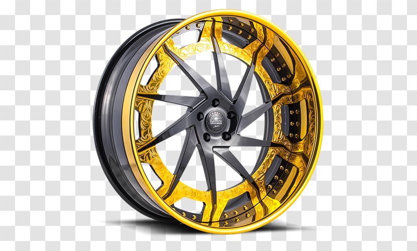 Car Rim Custom Wheel Tire - Gold Accent Transparent PNG