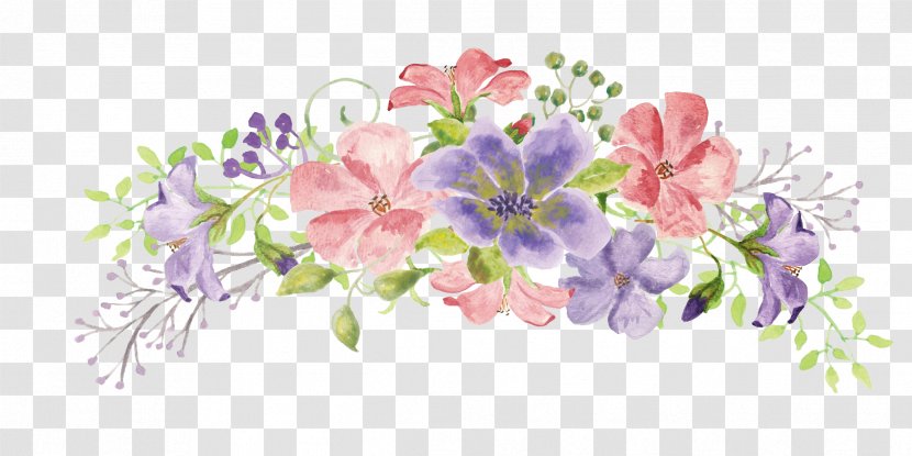 Watercolor: Flowers Watercolor Painting - Pink - Colorful Transparent PNG