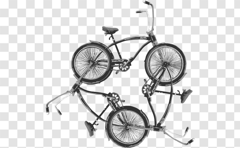 BMX Bike Freestyle Bicycle Sports - Black And White - Kids Recycling Transparent PNG