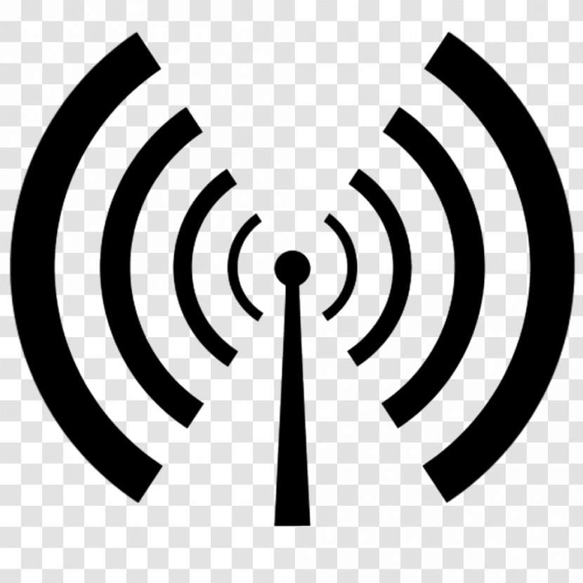 Radio Wave Electromagnetic Radiation Frequency - Black And White - Antenna Transparent PNG
