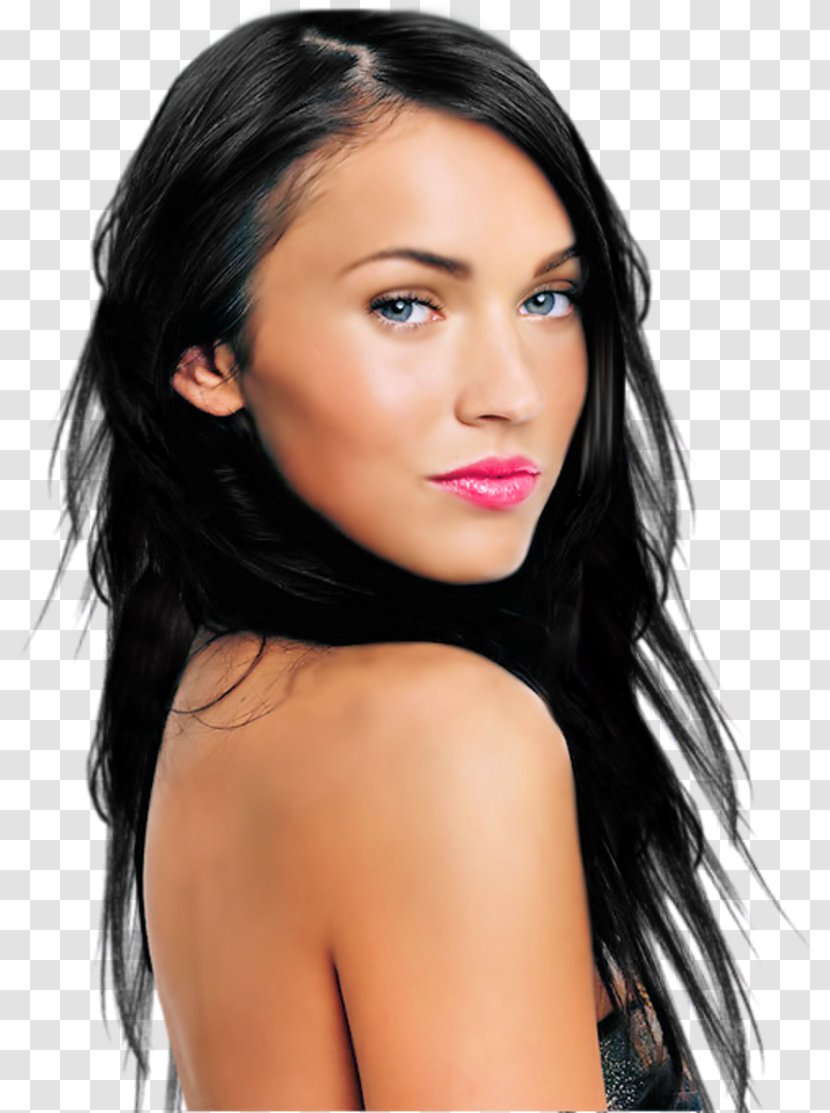 Megan Fox Woman Female Desktop Wallpaper - Black Hair Transparent PNG