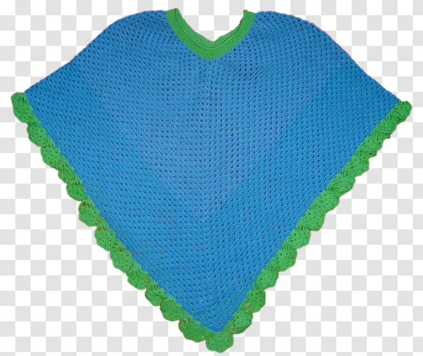 Turquoise Wool - Blue - Pancho Transparent PNG