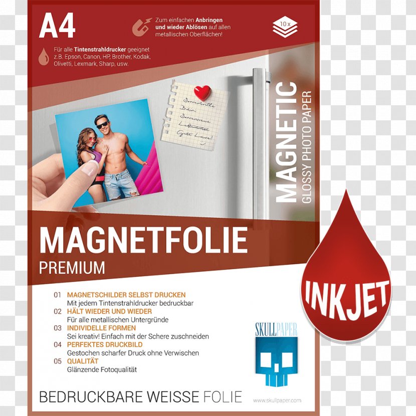 Paper Inkjet Printing Sticker 20 Feuilles A4 Magnétiques Adhesive - Text - Magnet Transparent PNG