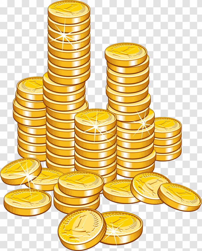 Gold Coin Free Content Clip Art - Currency - Pile Of Coins Vector Material Transparent PNG