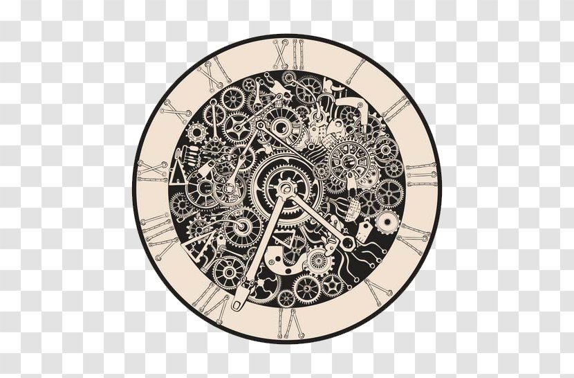 Drawing Art Royalty-free Illustration - Clock - Watch Gears Transparent PNG