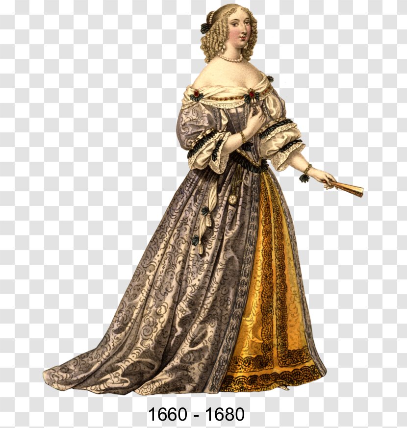 Clothing Baroque Fashion Costume Woman - Middle Ages - 17th Century French Transparent PNG