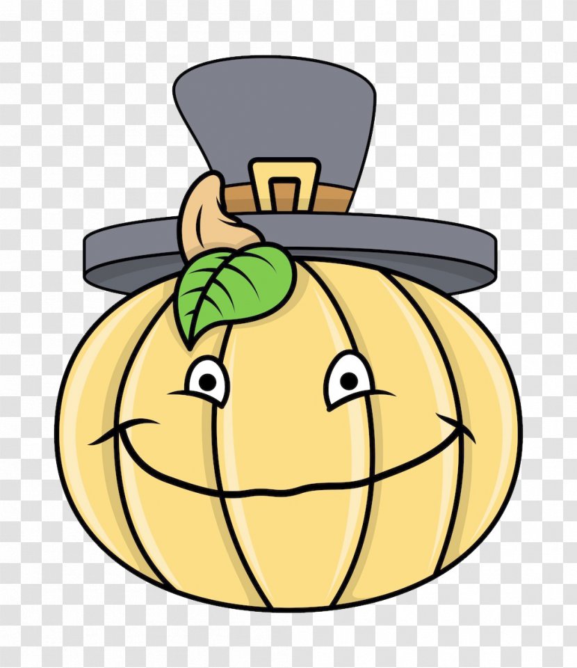Calabaza Pumpkin Turkey Clip Art - Fruit - Wearing A Hat Transparent PNG
