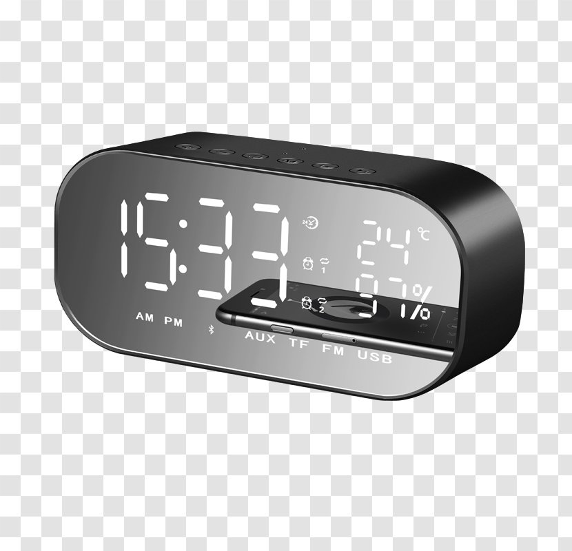 Wireless Speaker Radio Clock Electronics - Bluetooth - Battery Led Clocks Transparent PNG