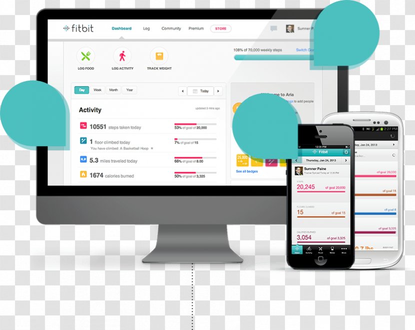 Fitbit Business Web Design Physical Fitness - Wearable Computer Transparent PNG