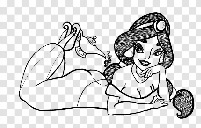 Princess Jasmine Drawing Line Art Cartoon Ariel - Frame Transparent PNG