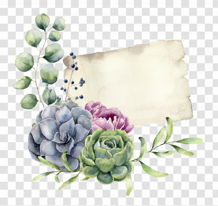 Purple Watercolor Flower - Hydrangeaceae Flowering Plant Transparent PNG