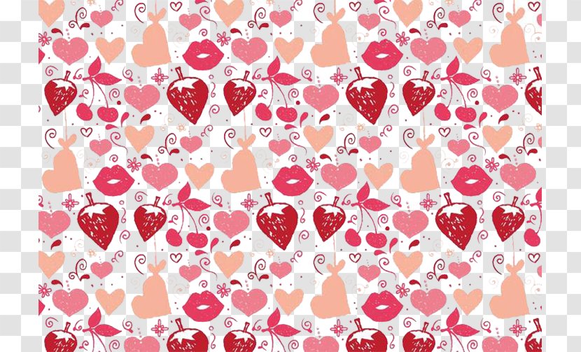 Doodle Red Drawing - Frame - Strawberry Lips Lip Transparent PNG