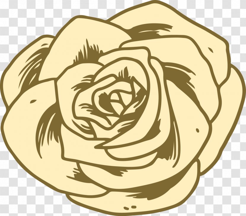 Beach Rose Drawing Clip Art - Color - Hand Painted Golden Transparent PNG