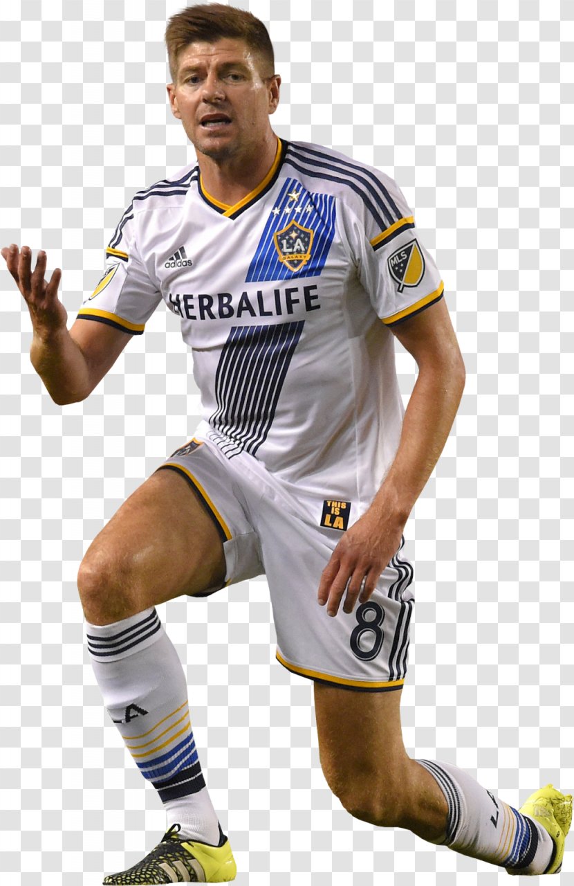 Steven Gerrard LA Galaxy MLS Jersey Football - Sports Transparent PNG
