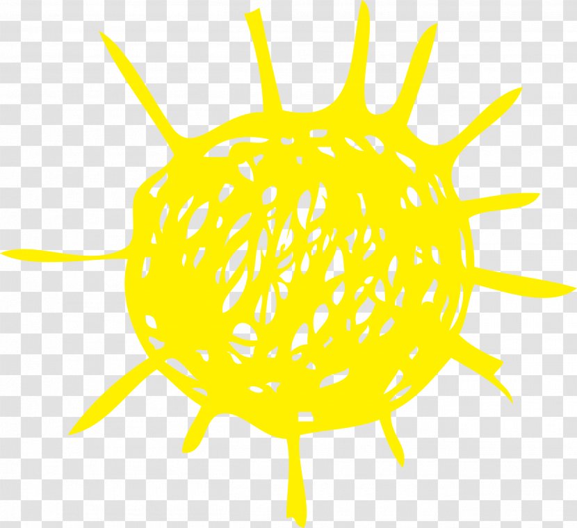 Clip Art - Yellow - Hand Painted Sun Material Transparent PNG