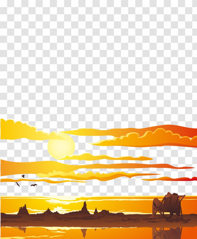 Sunrise Euclidean Vector Sunset - Orange - Material At Sea Transparent PNG