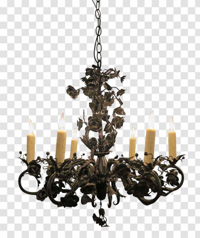 Chandelier Black Rose Ceiling - Wrought Iron Transparent PNG