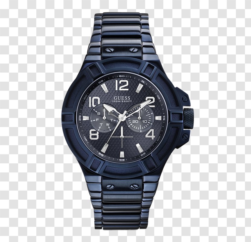 Guess Watch Blue Chronograph Clock - Brand Transparent PNG