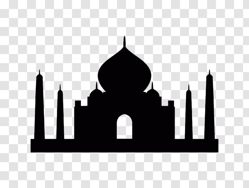 Taj Mahal Clip Art Monument - Monochrome Photography Transparent PNG