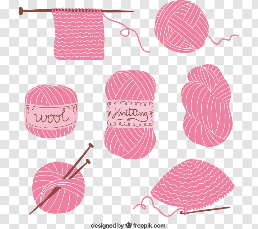 Euclidean Vector Warp Knitting Sewing Needle - Plot - Pink Ball Of Yarn Material Downloaded, Transparent PNG
